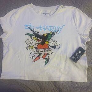 Ed Hardy White Kids Graphic T-Shirt